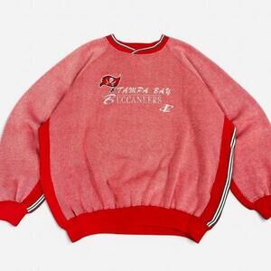 VTG Tampa Bay Buccaneers Red 90s logo athletic proline embroidered sweatshirt Xl